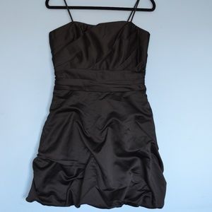 David's Bridal Satiny Black Bubble Dress